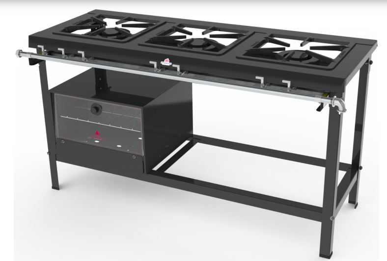 Fogão industrial com 4 queimadores e  forno acoplado -  Progás